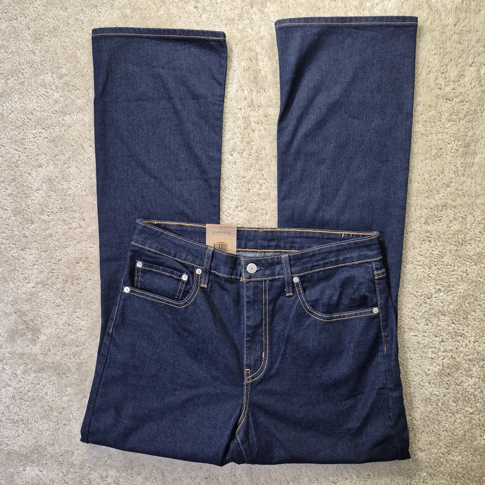 Levis Jeans 725 High Rise Bootcut Womens 31/32 High Rise Dark Blue Western USA